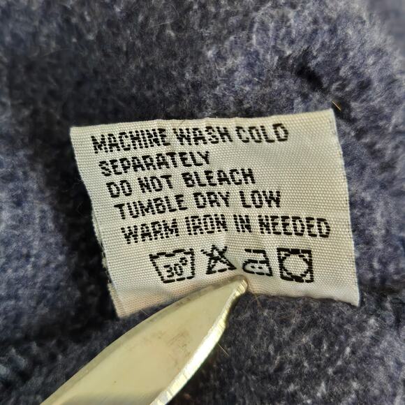 True Rock Textured Blue/White Stretchy Drawstring Sweatpants with Cuffed Ankles - Picture 12 of 13